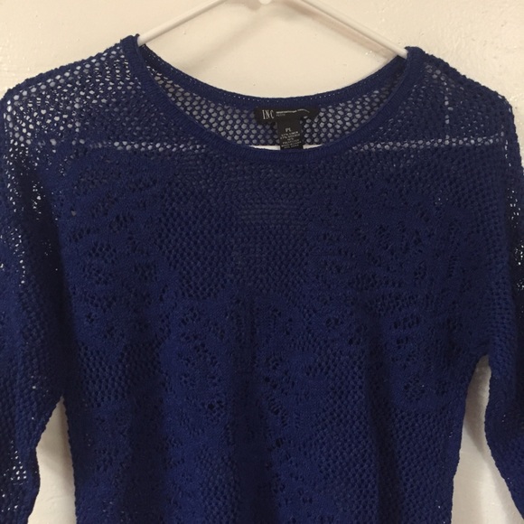 INC Knit Top, Blue, Size PL - Picture 2 of 10